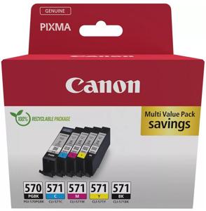 Canon inktcartridge 1 x PGI-570 + 1 x CLI-571, 182 - 398 foto&apos;s, OEM 0372C006, 5 kleuren