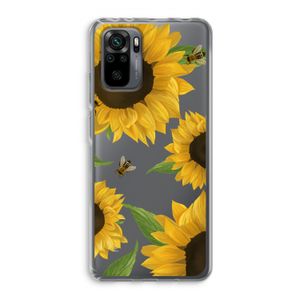 Sunflower and bees: Xiaomi Redmi Note 10 Pro Transparant Hoesje