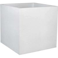 PLASTIC EDA Graphit Vierkant bloemblad - 57 L - 49,5 x 49,5 x 49,5 cm - Witte ceruse