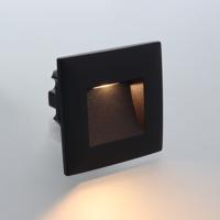 Vince LED IP65 wand trapverlichting CCT 3Watt vierkant ZWART doorlusbaar voor WCD inbouwdoos