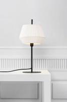 Kleine tafellamp met witte stoffen kap E14 fitting en schakelaar Nordlux Dicte
