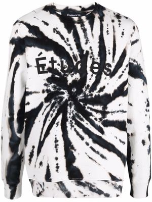 Études Studio sweat en coton biologique à motif tie-dye - Blanc