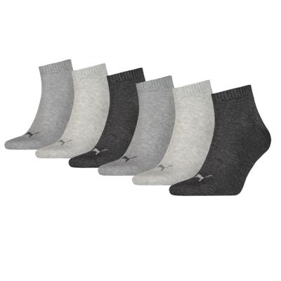 Puma Quarter Sokken Plain 6-pack Antraciet Melange-43/46