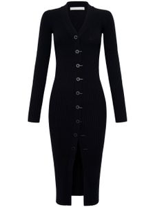 Dion Lee robe en maille nervurée - Noir