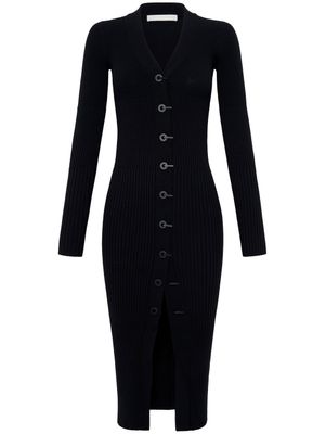 Dion Lee robe en maille nervurée - Noir