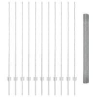 VidaXL Hek met paal zilver 1,4 x 25 m staal