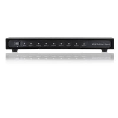 Digitus DS-43302 8 poorten HDMI-splitter Met metalen behuizing, Ultra HD-geschikt, Met aluminium behuizing, LED-weergave 1920 x 1200 Pixel Zwart