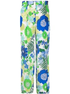 P.A.R.O.S.H. pantalon évasé à fleurs - Blanc