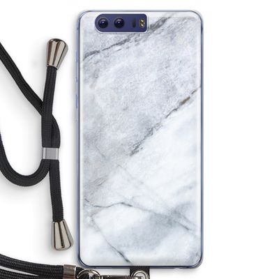 Witte marmer: Honor 9 Transparant Hoesje met koord