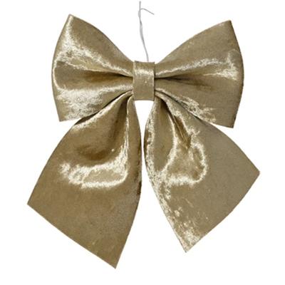 Decoris Decoratie strik - champagne - 20 x 24 cm - polyester - bruiloft/feest versiering