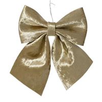 Decoris Decoratie strik - champagne - 20 x 24 cm - polyester - bruiloft/feest versiering