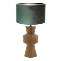 Light Living tafellamp Gregor - groen - hout - 17 cm - E27 fitting -