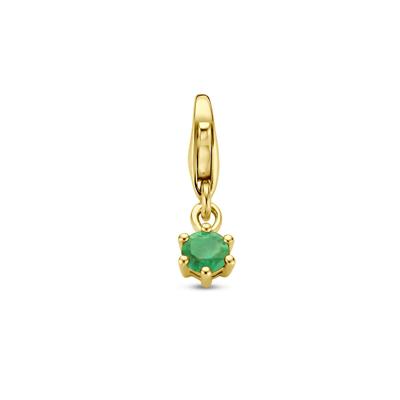 14K Geelgouden Slotbedel met Mei Geboortesteen - 15,5mm