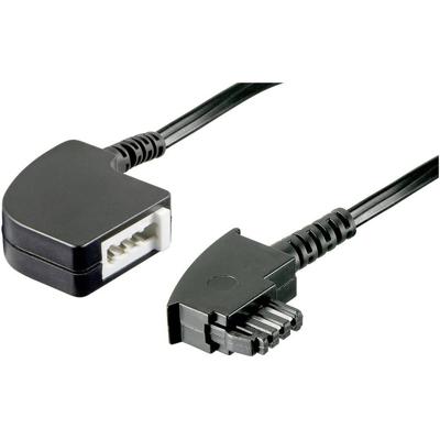 Telefoon (analoog) Verlengkabel [1x Telefoonstekker Duitsland (TAE-F) - 1x Telefoonkoppeling Duitsland (TAE-F)] 6.00 m Zwart