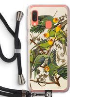 Carolinaparkiet: Samsung Galaxy A20e Transparant Hoesje met koord