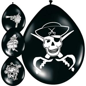 Folat Piraten ballonnen - D25 cm - 8x stuks - feest artikelen - feestversiering - ballon