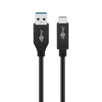 USB 3.1 GEN 2 (USB 3.0) USB-C (M) naar USB-A (M) kabel - 10Gbit/s - Up to 60 Watt - USB adapter - OTG kabel - 0.5m - Zwart - thumbnail