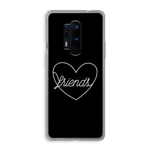 Friends heart black: OnePlus 8 Pro Transparant Hoesje