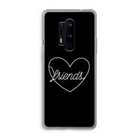 Friends heart black: OnePlus 8 Pro Transparant Hoesje