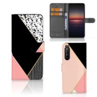 Sony Xperia 1 II | Book Case | Zwart Roze Vormen