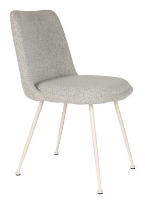 ZILT Eetkamerstoel 'Wayland' Bouclé, kleur Off White