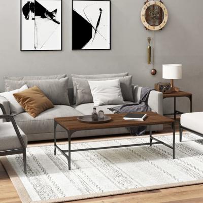 Salontafel 100x50x35 cm bewerkt hout bruin eikenkleur