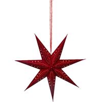 Verlichte kerstster - rood - D58 m - papier - LED - warm wit - steady light - timer - binnen
