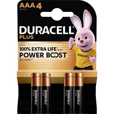 Duracell Plus Power Boost AAA batterij (potlood) Alkaline 1.5 V 4 stuk(s)