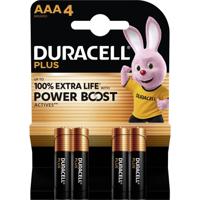 Duracell Plus Power Boost AAA batterij (potlood) Alkaline 1.5 V 4 stuk(s)