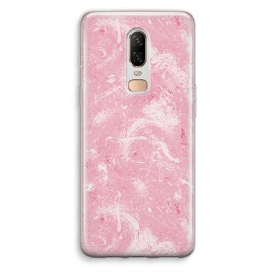 Abstract Painting Pink: OnePlus 6 Transparant Hoesje