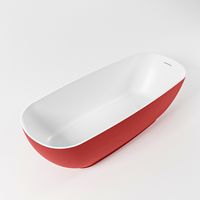 Vrijstaand bad Mondiaz Rock | 170x70 cm | Solid surface | Ovaal | Fire - Talc