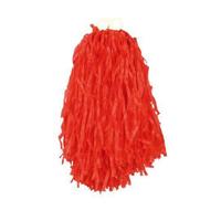 Cheerball - met ringgreep - rood - 28 cm - pompom - Cheerleader verkleed accessoires