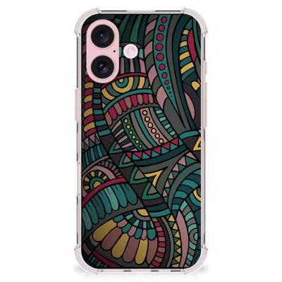iPhone 16 Doorzichtige Silicone Hoesje Aztec iPhone 16 Doorzichtige Silicone Hoesje Aztec