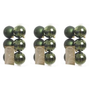 18x Kunststof kerstballen glanzend/mat donkergroen 8 cm kerstboom versiering/decoratie   -