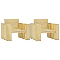 Tuinstoelen 2 st 89x76x76 cm geïmpregneerd grenenhout