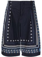 ETRO short en coton à imprimé géométrique - Bleu - thumbnail