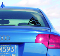 Auto stickers hond pootafdruk