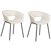 Beliani - ELMA - Eetkamerstoelen set van 2 - Beige - Polyester - thumbnail