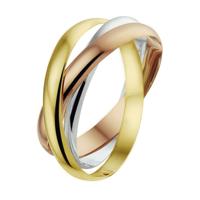 14K Tricolor Gouden Trinity Ring - Wit, Rosé en Geelgoud - 2,5mm