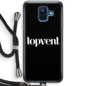 Topvent Zwart: Samsung Galaxy A6 (2018) Transparant Hoesje met koord