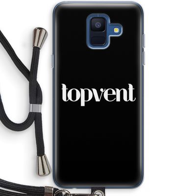Topvent Zwart: Samsung Galaxy A6 (2018) Transparant Hoesje met koord