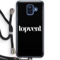 Topvent Zwart: Samsung Galaxy A6 (2018) Transparant Hoesje met koord