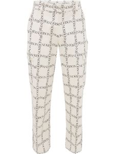 JW Anderson pantalon droit à logo imprimé - Blanc