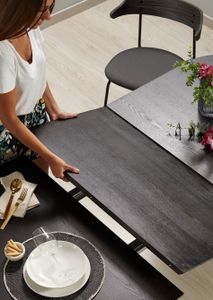 Kave Home Uitschuifbare Ovale Eettafel Milian 140 - 220 x 90cm - Zwart - Ovaal