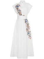 Adam Lippes robe-chemise Dejeuner à motif floral brodé - Blanc - thumbnail