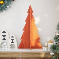 VidaXL Kerstdecoratie kerstboom 80 cm massief grenenhout wasbruin