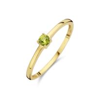 14k Geelgouden Ring Augustus Peridot Geboortesteen 3mm