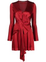 Alberta Ferretti robe plissée à détail de nœud - Rouge - thumbnail