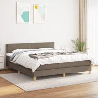 Boxspring met matras stof taupe 180x200 cm