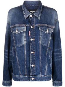 DSQUARED2 veste en jean à effet usé - Bleu